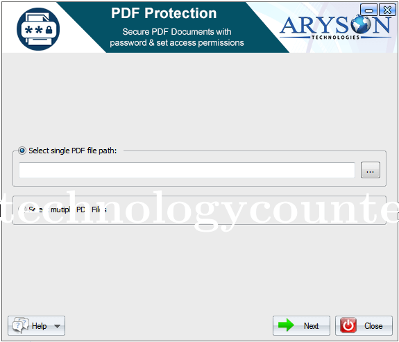 Aryson PDF Protection Screenshots